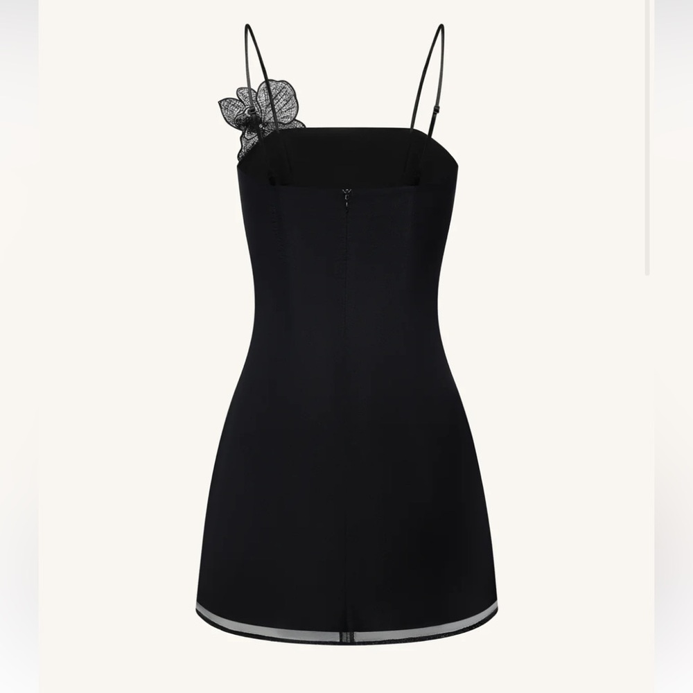 JW PEI Orchid Appliqué Black & Silver Mini Dress - Picture 5 of 8
